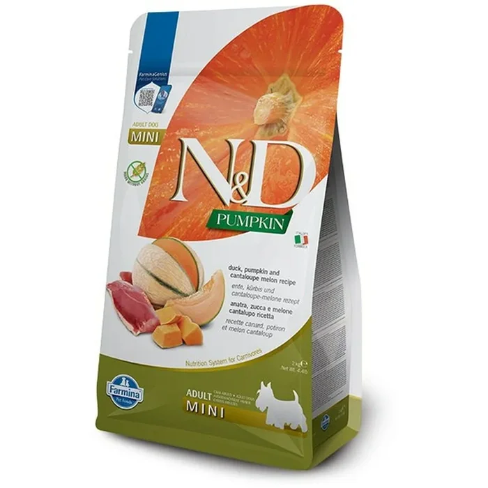 Farmina N&D Pumpkin Grain Free Dry Dog Food – Cantaloupe & Duck, Mini Kibble – 4.4lb