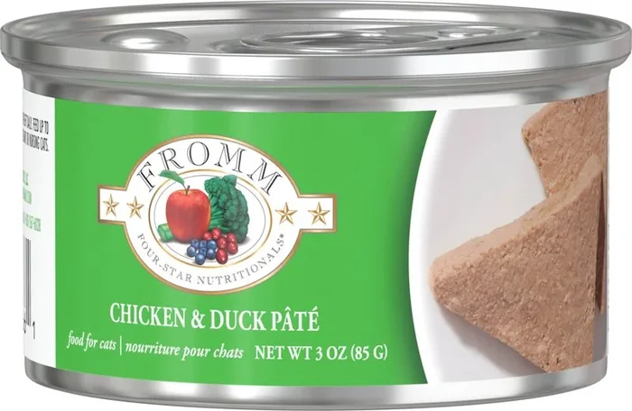 Fromm Four-Star Nutritionals Chicken & Duck Pate Cat Food – Premium Wet Cat Food – Chicken Recipe – 3 oz Can