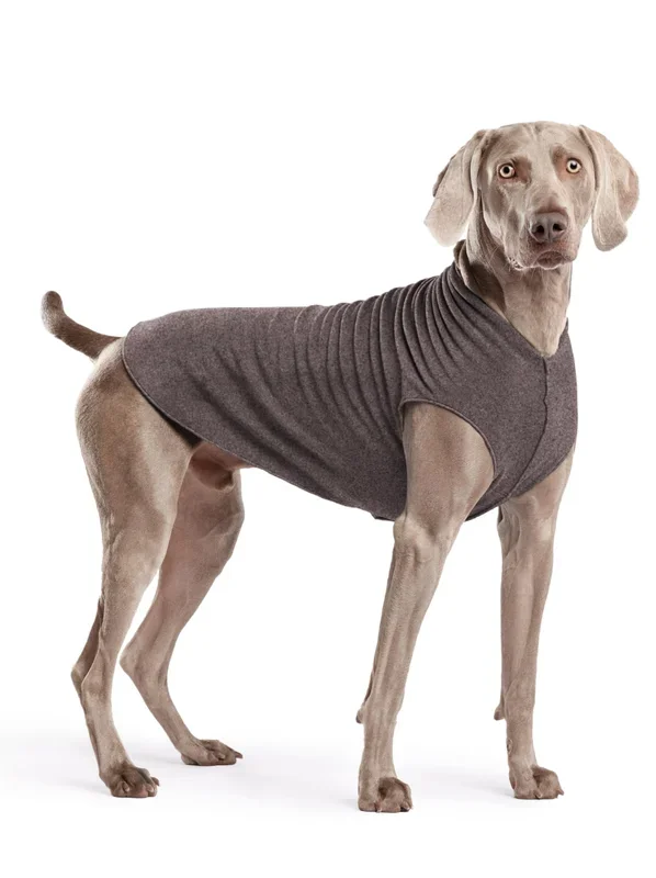 Gold Paw Stretch Fleece Dog Coat, Stretchy Pet Sweater, Machine Washable Pullover For Winter And Fall, Charcoal, 22
