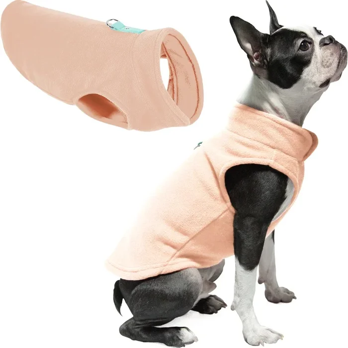 Gooby – Fleece Vest, Small Dog Pullover Fleece Jacket With Leash Ring, Peach, X-Large
