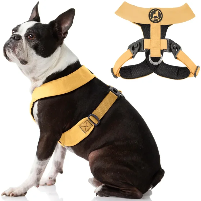 Gooby Comfort X Harness – Dual Snap, Yellow, Small – No Pull Dog Harness with Rotational Buckles and Patented Choke-Free X Frame