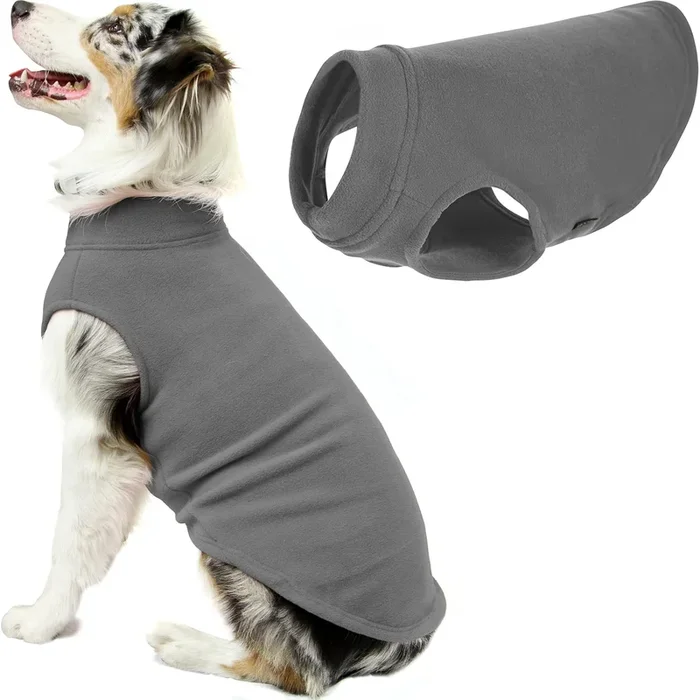 Gooby Stretch Fleece Vest Dog Sweater – Warm Pullover Fleece Dog Jacket – Winter Dog Clothes For Small Dogs, Large Dogs, Boy Or Girl – Soft, Super Stretchy Fleece Vest Dog Sweater – Gray, 6X-Large