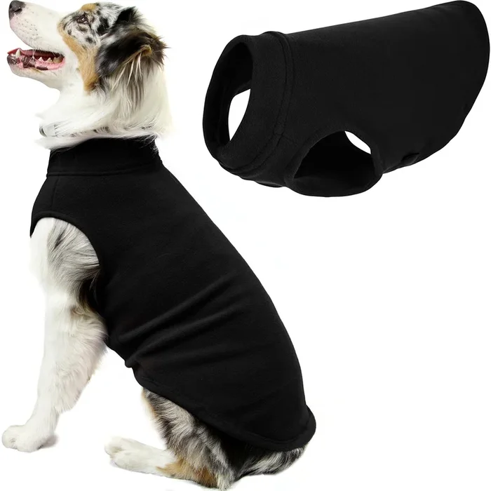 Gooby Stretch Fleece Vest Dog Sweater – Warm Pullover Fleece Dog Jacket – Winter Dog Clothes For Small Dogs, Large Dogs, Boy Or Girl – Soft, Super Stretchy Fleece Vest Dog Sweater – Black, 6X-Large