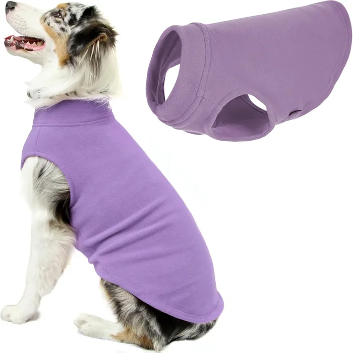 Gooby Stretch Fleece Vest Dog Sweater – Warm Pullover Fleece Dog Jacket – Winter Dog Clothes For Small, Large Dogs, Boy Or Girl – Soft, Super Stretchy Fleece Vest Dog Sweater – Lavender, 6X-Large