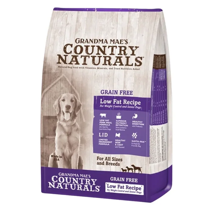 Grandma Mae’s Country Naturals Grain Free & Low Fat Dry Dog Food – Pork – 12lb Bag