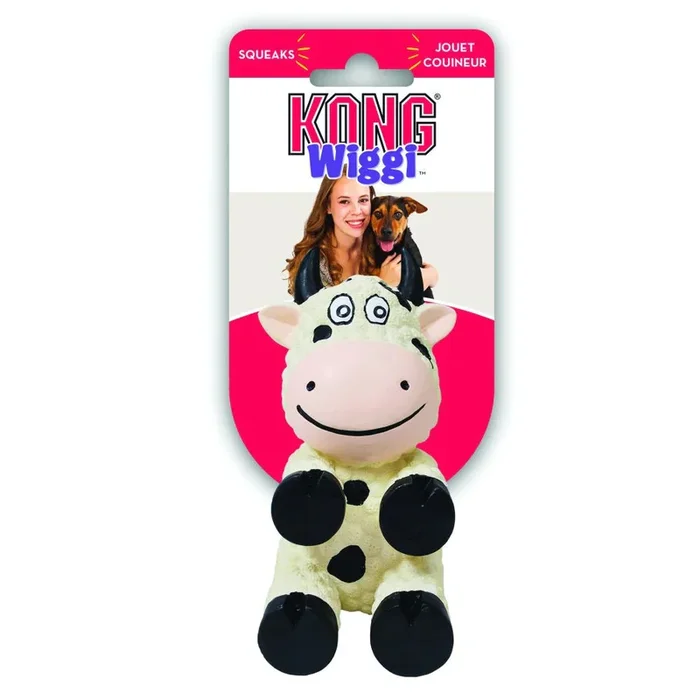 Kong – Wiggi Cow – Dog Squeak Toy