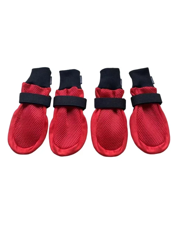 Lonsuneer Dog Shoes Soft And Lightweight With Breathability For Spring Summer And Fall Set Of 4 Size X-Large Red