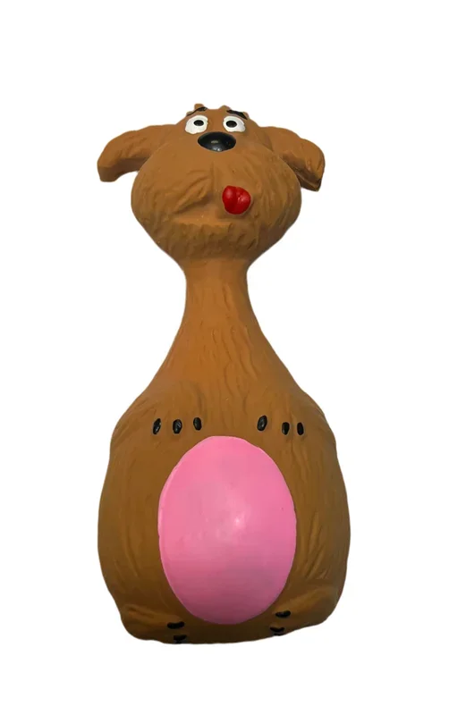 Loud Squeak Dog shaped latex dog toy 5″