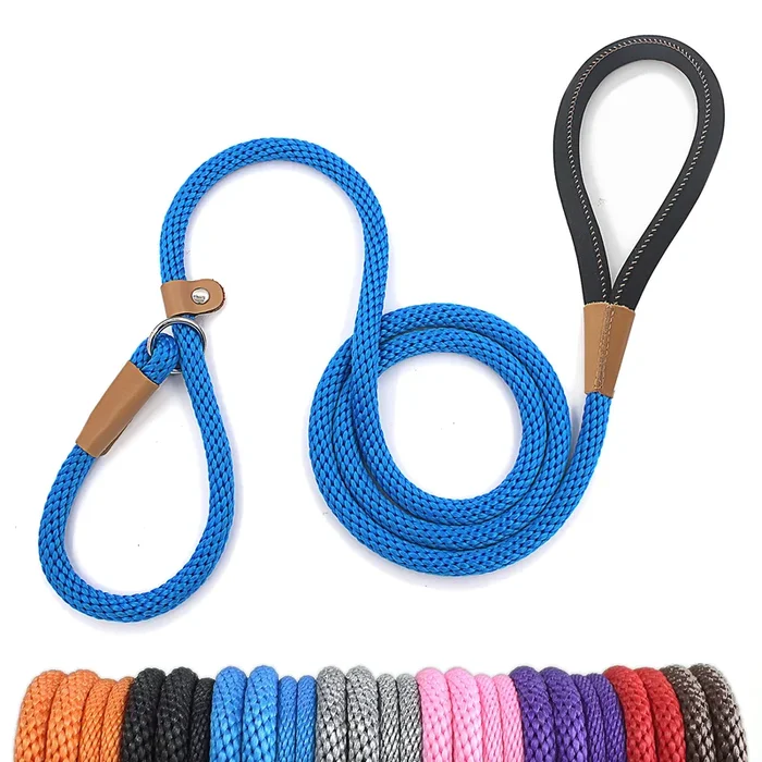 Lynxking Dog Leash Slip Lead Snap Hook Rope Leash Strong Heavy Duty Braided Dog Training Leash No Pull Training Lead Leashes For