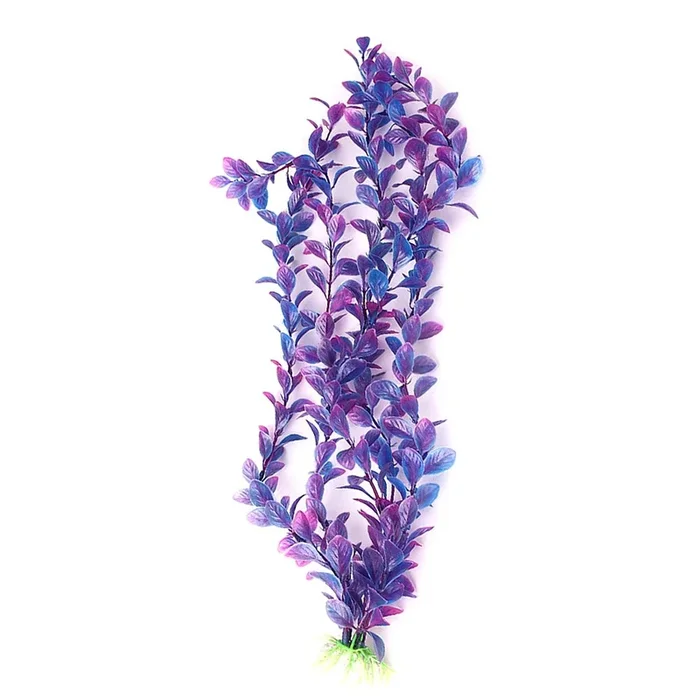 Mallofusa Artificial Aquarium Plants Decoration Plastic Water Ornament For Fish Tank Decor, 16Inch, Purple