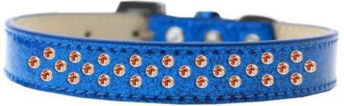Mirage Pet Products Sprinkles Ice Cream Dog Collar with Orange Crystals, Size 14, Blue