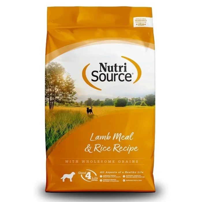 NutriSource Wholesome Grains Dry Dog Food – Lamb Meal & Rice – 12lb Bag