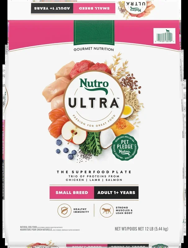 Nutro Ultra Small Breed Adult Dry Dog Food Chicken, Lamb & Salmon Plate 12-lb