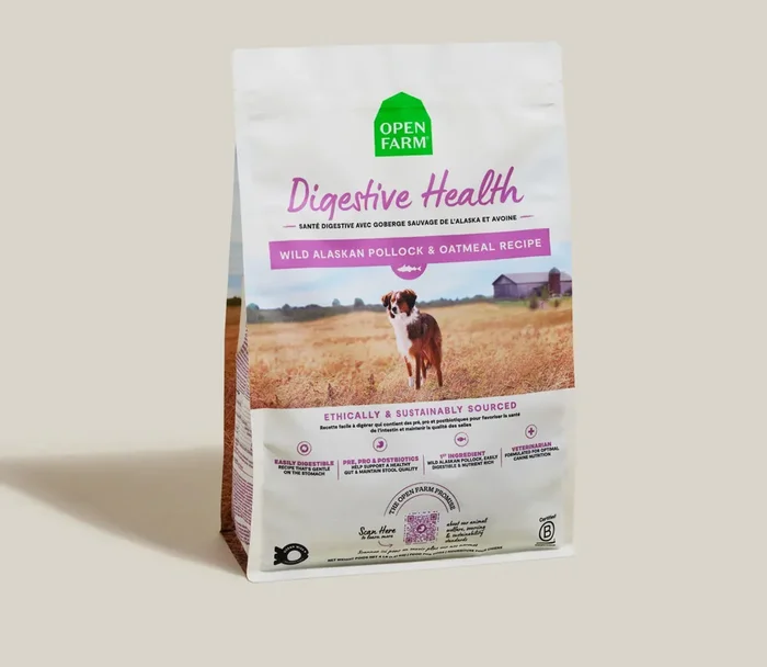 Open Farm Digestive Health Dry Dog Food – Pollock & Oatmeal – 4lb Bag