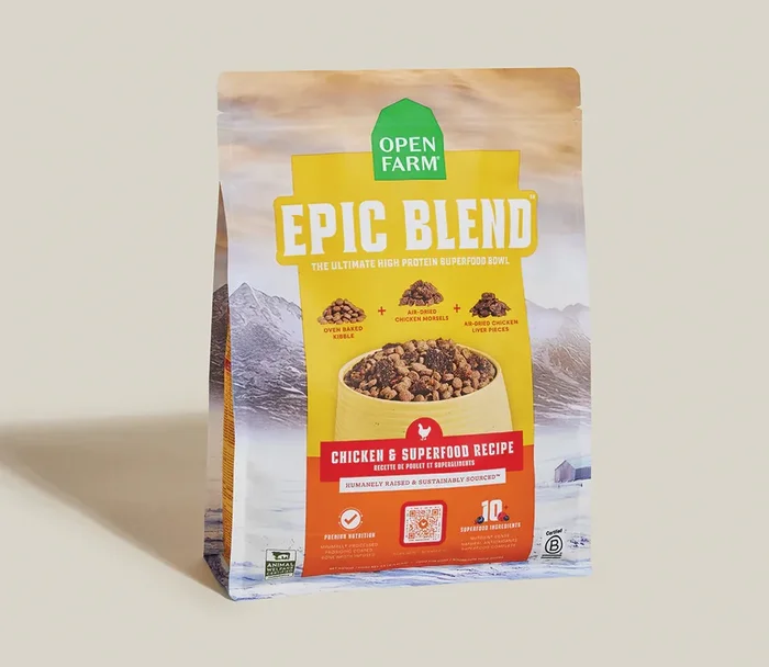 Open Farm Epic Blend Dry Dog Food – Chicken & Superfood – 18lb Bag