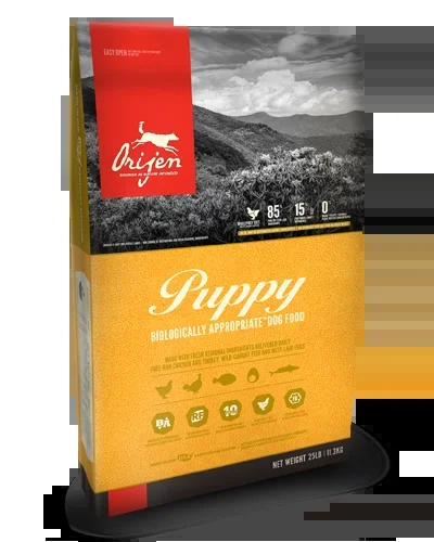 Orijen Grain Free Puppy Formula with Free-Run Chicken and Turkey – 25 lbs.