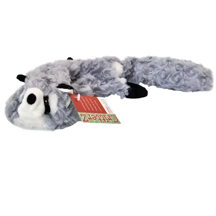 Otis & Claude CritterZ Stuffing Free Dog Toys – Raccoon (18″)