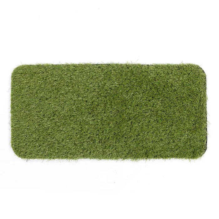 Ottomanson Pet Training Collection Easy Clean Indoor/Outdoor Reusable Training Grass Pad, 15” X 30”, Green
