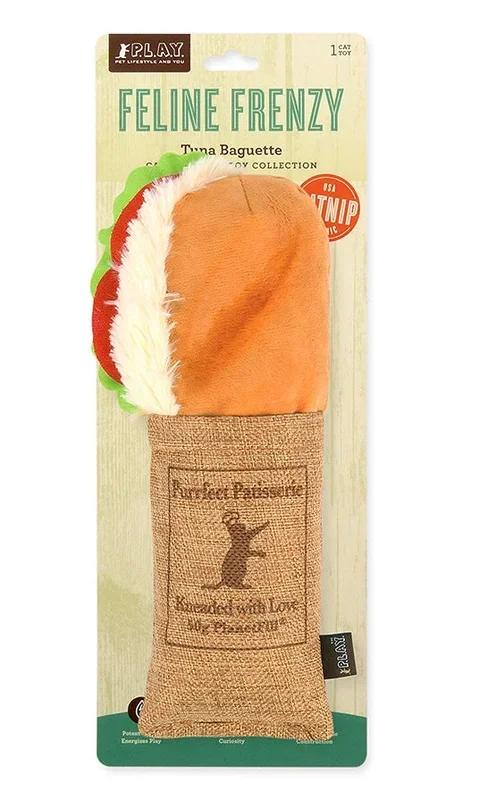 P.L.A.Y. – Feline Frenzy – Catnip Kicker Toy Collection – Tuna Baguette
