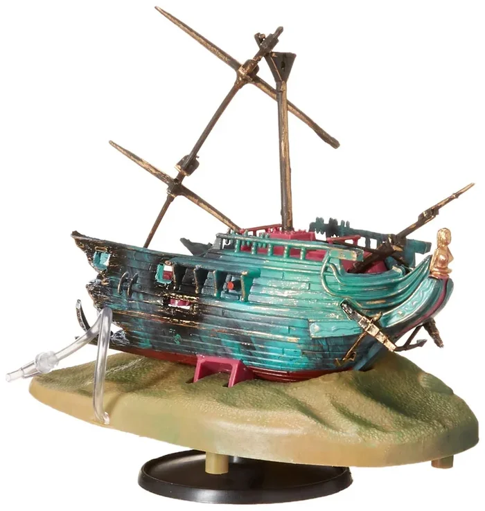 Penn-Plax Aerating Action Ornament, Rocking Shipwreck