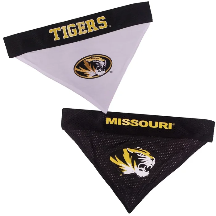 Pets First Collegiate Pet Accessories, Reversible Bandana, Missouri Tigers, Large/X-Large