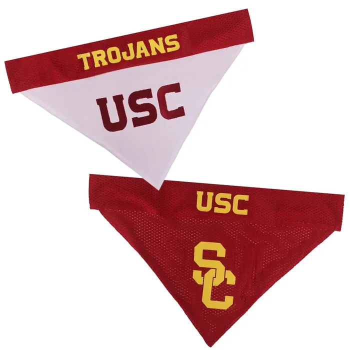 Pets First Collegiate Pet Accessories, Reversible Bandana, Usc Trojans, Large/X-Large