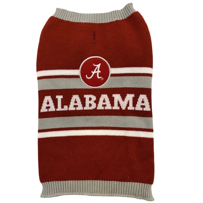 Pets First NCAA Alabama Crimson Tide Dog Sweater, Size Small. Warm and Cozy Knit Pet Sweater with NCAA Team Logo, Best Puppy Swe