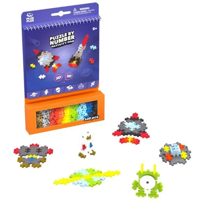 Plus Plus 125 Piece Puzzle By Number Activity Pad – Space