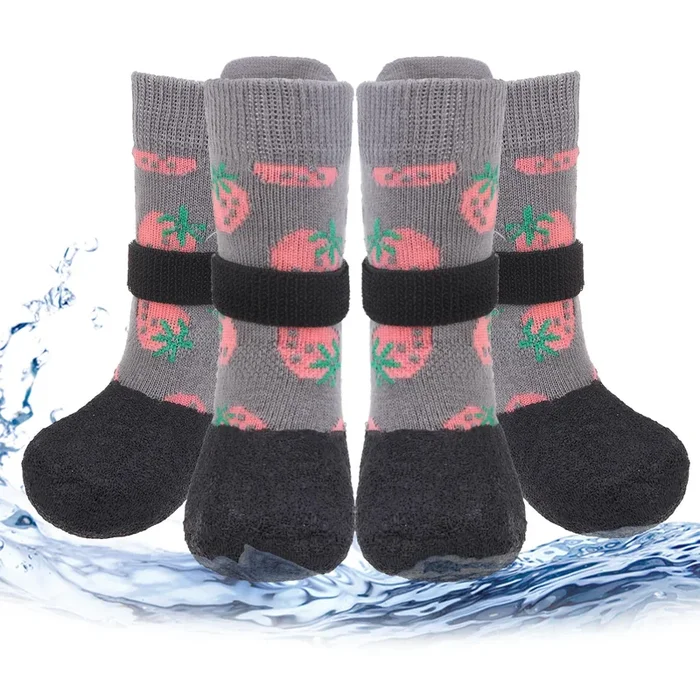 PUPTECK Anti Slip Dogs Shoes for Hot/Cold Pavement, Senior Booties, Rubber Boots & Paw Protectors for Small Medium Large Size Do