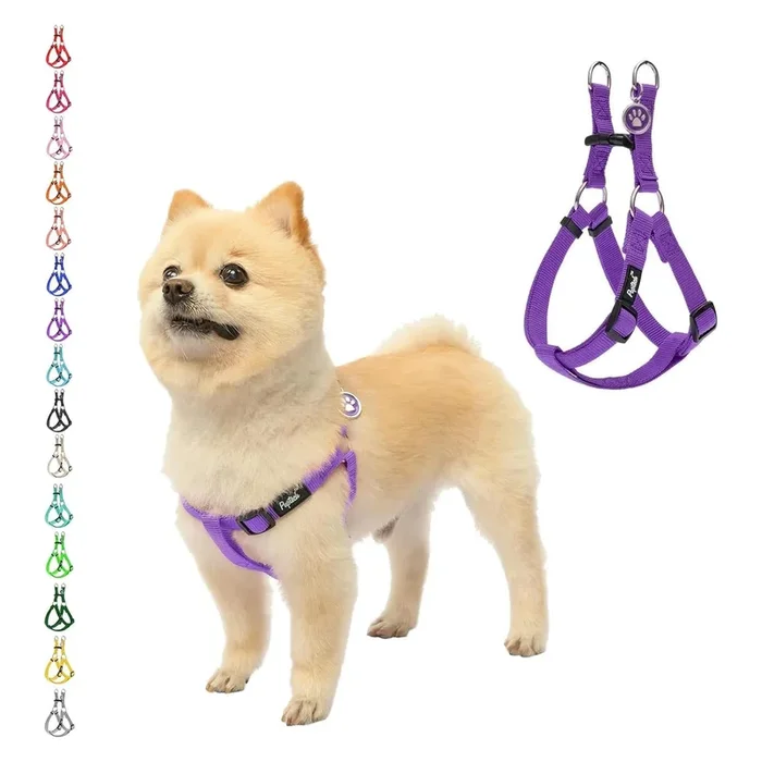 PUPTECK No Pull Dog Harness Soft Adjustable Basic Nylon Step in Puppy Vest Outdoor Walking with ID Tag X-Small