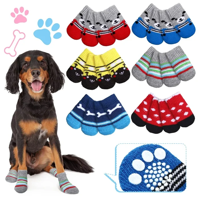 Sadnyy 24 Pcs Dog Socks For Small Medium Large Non Slip Pet Puppy Dog Socks Paw Protectors Outdoor Traction Control For Hot Pave