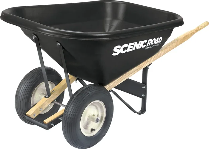 Scenic Lane Dual Wheel Wheelbarrow Ribbed Tire