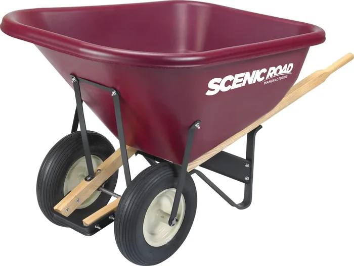 Scenic Road Dual Wheel Wheelbarrow Ribbed Tire