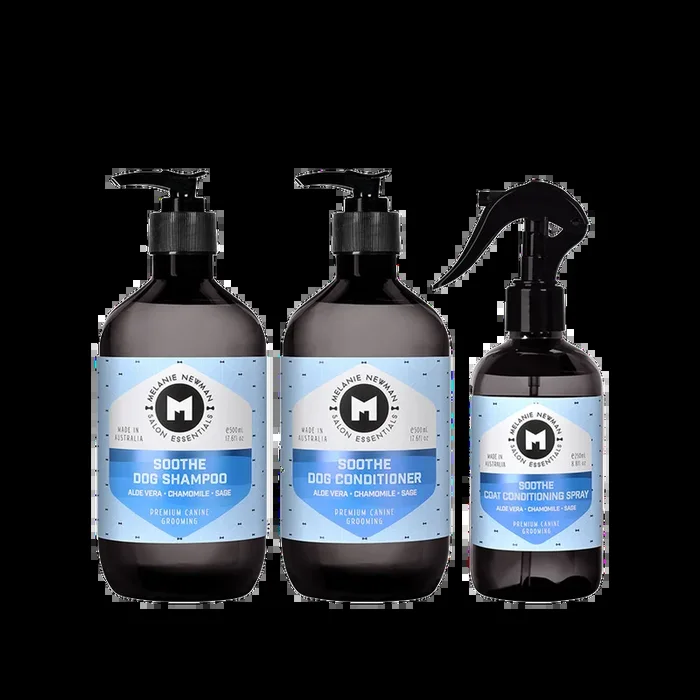 Soothe Shampoo 500ml, Conditioner 500ml, Spray 250ml by Melanie Newman
