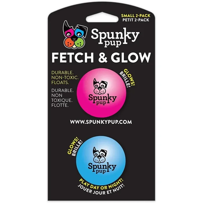 Spunky Pup Fetch and Glow Ball Dog Toy for SM Dogs, Assorted