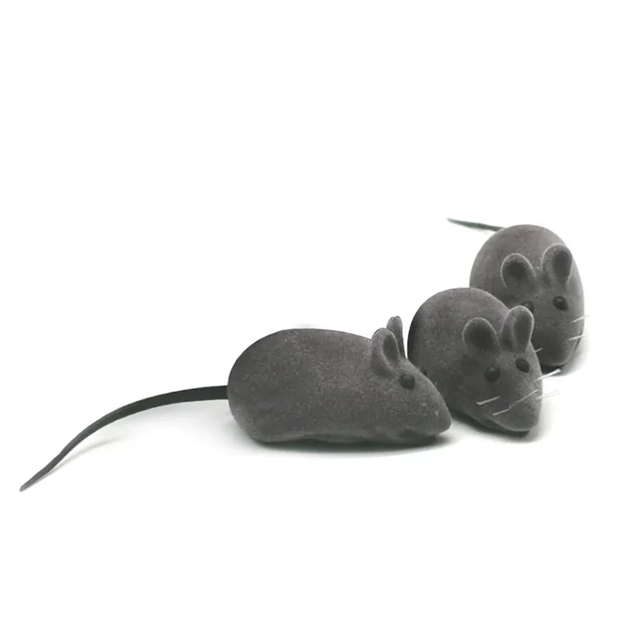 Squeaky Cat Toys – Grey Mice