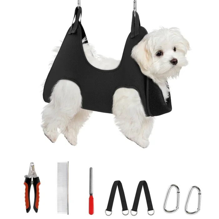 Supet Cat Grooming Hammock Harness For Cats Dogs, Relaxation Pet Grooming Hammock Restraint Dog & Small Animal Leashes Sling For