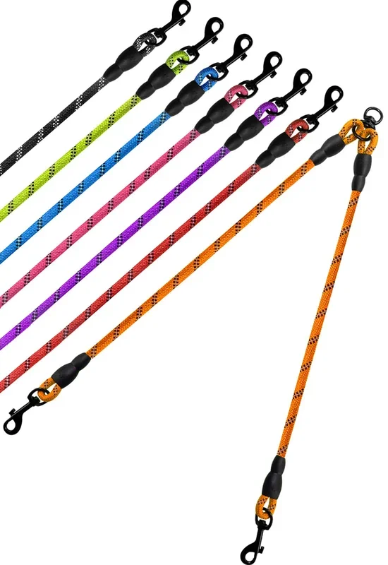 Taglory Double Dog Leash | Reflective Rope | No Tangle | Double Leash For Two Dogs | Puppy Small Medium Breeds | Orange