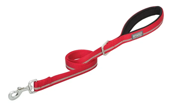 Terrain D.O.G. Reflective Neoprene Lined Dog Leash, Red, 4-Feet L X 3/4-Inch W