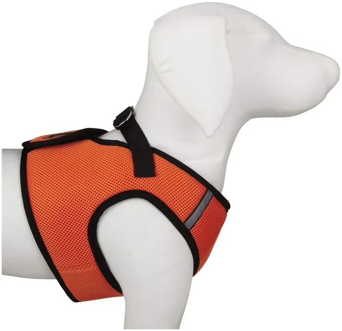 The Worthy Dog Sidekick Harness with Comfy Padded Mesh hook and loop Adjustable, Outdoor, Easy Walk Vest for Dogs – Large, Orang