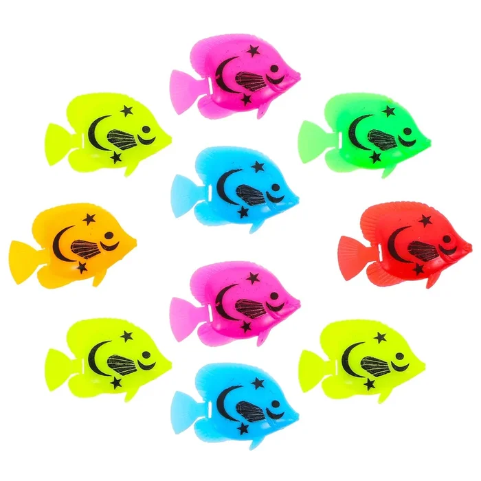 Tinksky 10Pcs Plastic Artificial Moving Floating Ornament Decorations For Aquarium Fish Tank (Random Color Pattern)