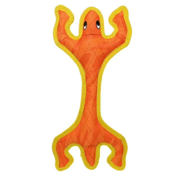 Tuffy Dog Toys – VIP Products – DuraForce Lizard – Orange, Durable, Squeaky Dog Toy