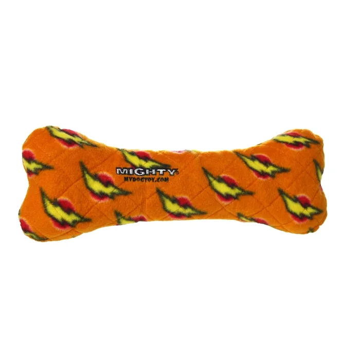 Tuffy Dog Toys – VIP Products – Mighty Bone – Orange, Durable, Squeaky Dog Toy, No Stuffing