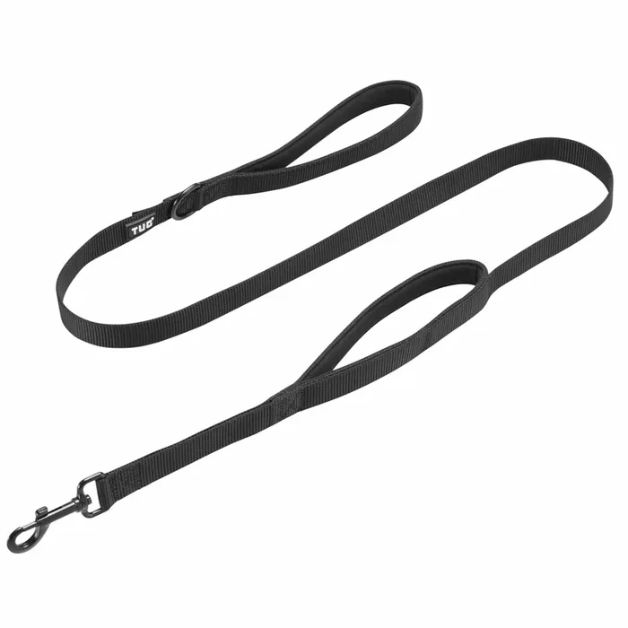 Tug 5 Ft Heavy Duty Dog Leash With Padded Traffic Handle | For Large & Medium Breed Dogs (Black)