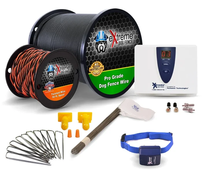 Underground Electric Pro-Grade Dog Fence Kit – Stubborn Dog Training Collar With 1000′ Boundary Wire | 9 Levels Of Correction Fo