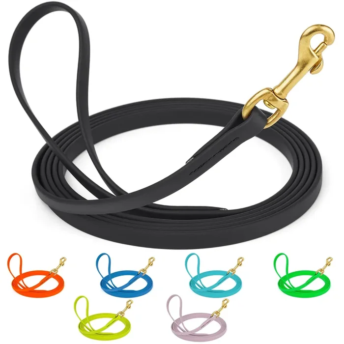 Viper Biothane Working Tracking Lead Leash Long Line For Dogs 2 Colors And 6 Sizes, 1/2” X 33Ft, Black
