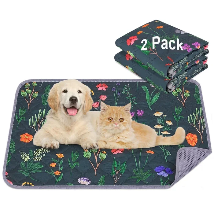 Washable Pee Pads For Dogs, 2 Pack Super Absorbent Pee Pads For Dogs Reusable Pee Pads For Dogs Large 100% Waterproof Puppy Pads