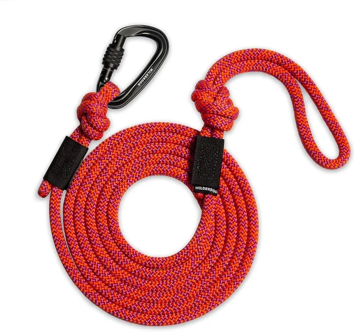 Wilderdog Carabiner Climbing Rope Dog Leash For Medium & Large Dogs – 10Ft – Sierra