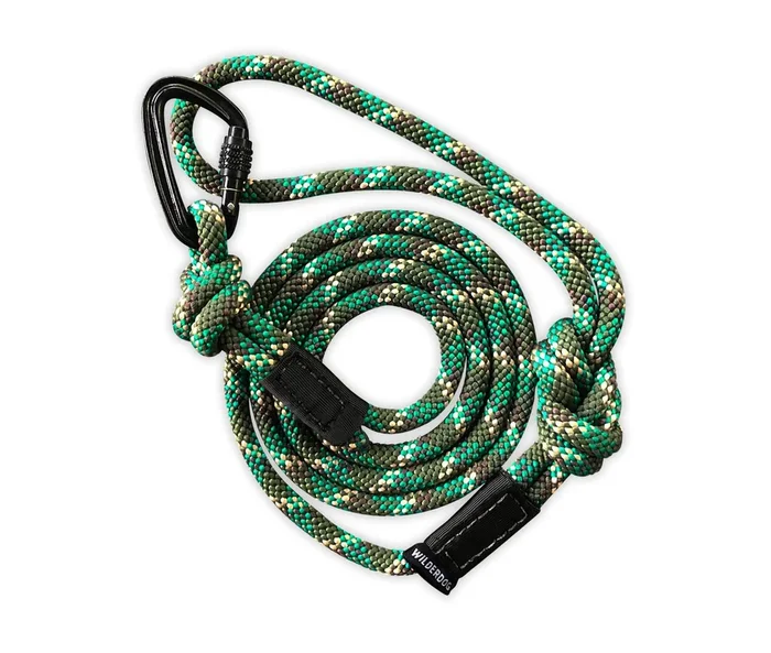 Wilderdog Small Carabiner Climbing Rope Dog Leash For Small & Medium Dogs – 5Ft – Camo – 1Ct