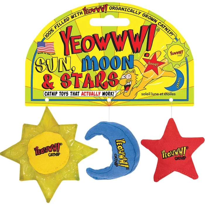 Yeowww! 100% Organic Catnip Sun, Moon & Stars Cat Toy